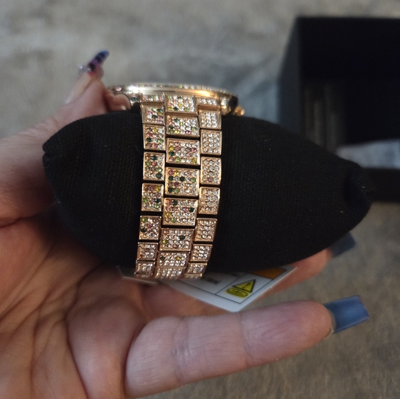 NWT Steve Madden NYC Rose Gold and Multicolor Crystal Womens Watch - Picture 8 of 13